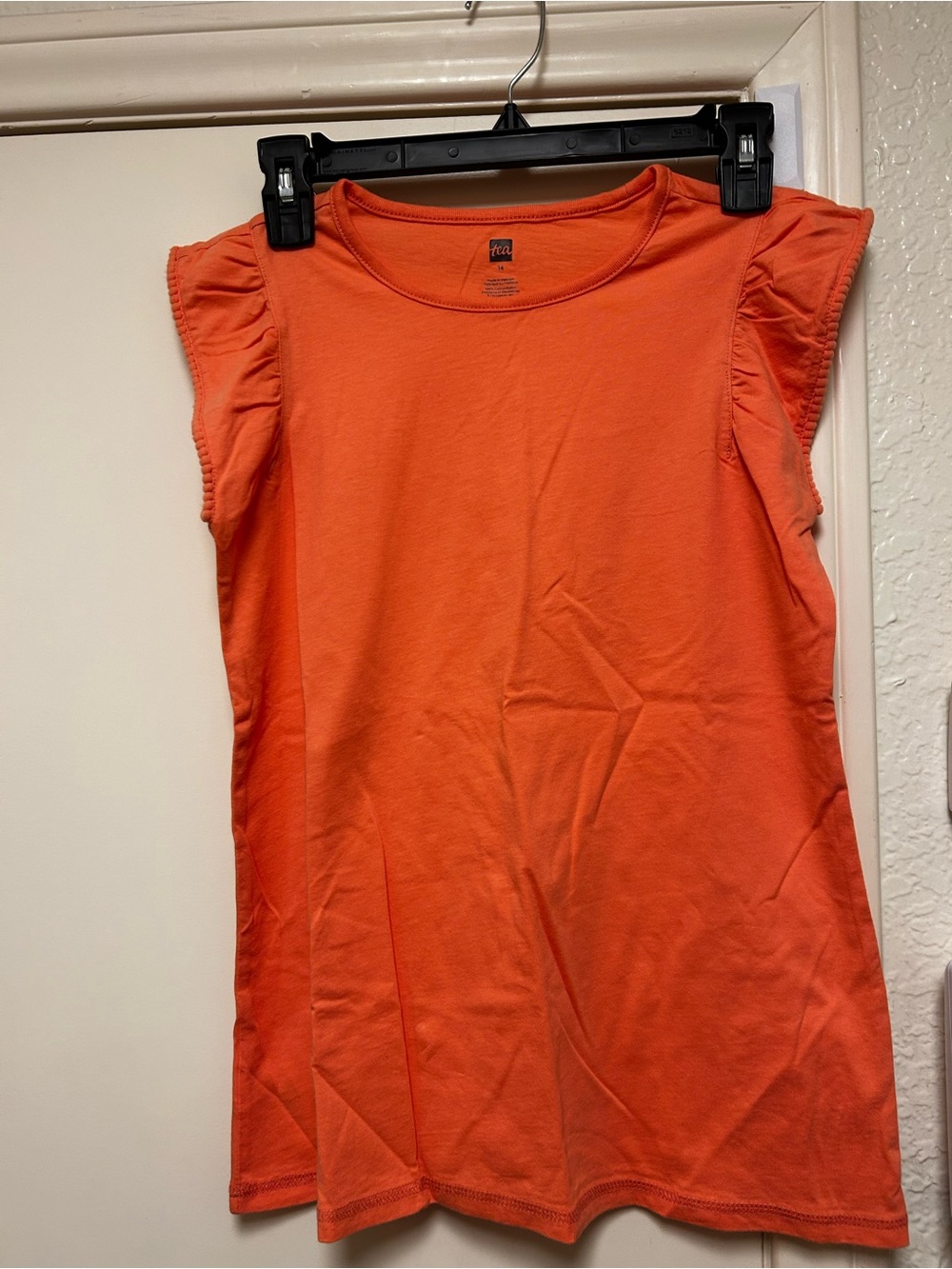 Tea Collection Coral Ruffle Sleeve Tank